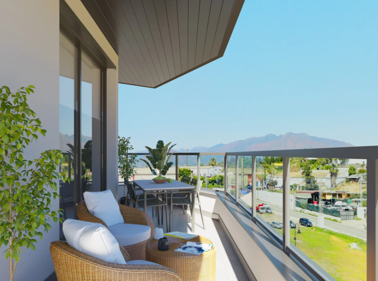 Illustrative terrace with outdoor seating
