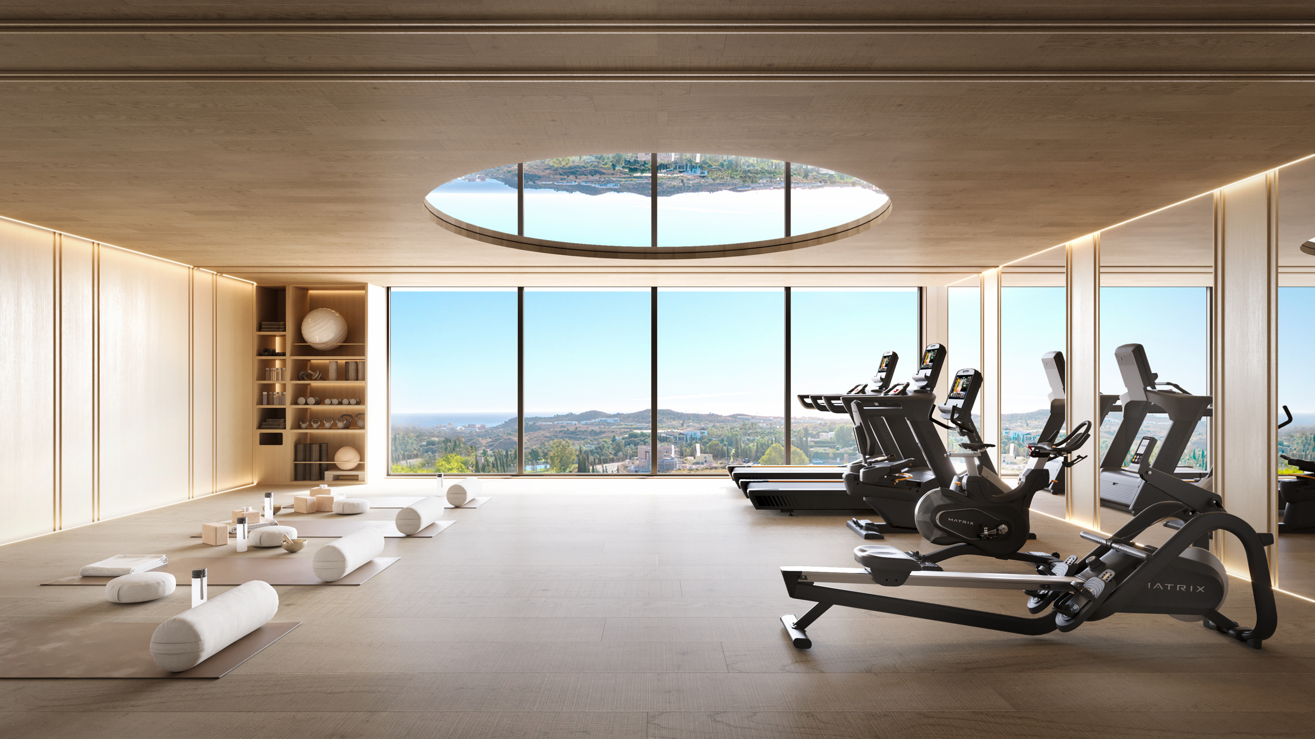 Architectural illustration of the shared gym