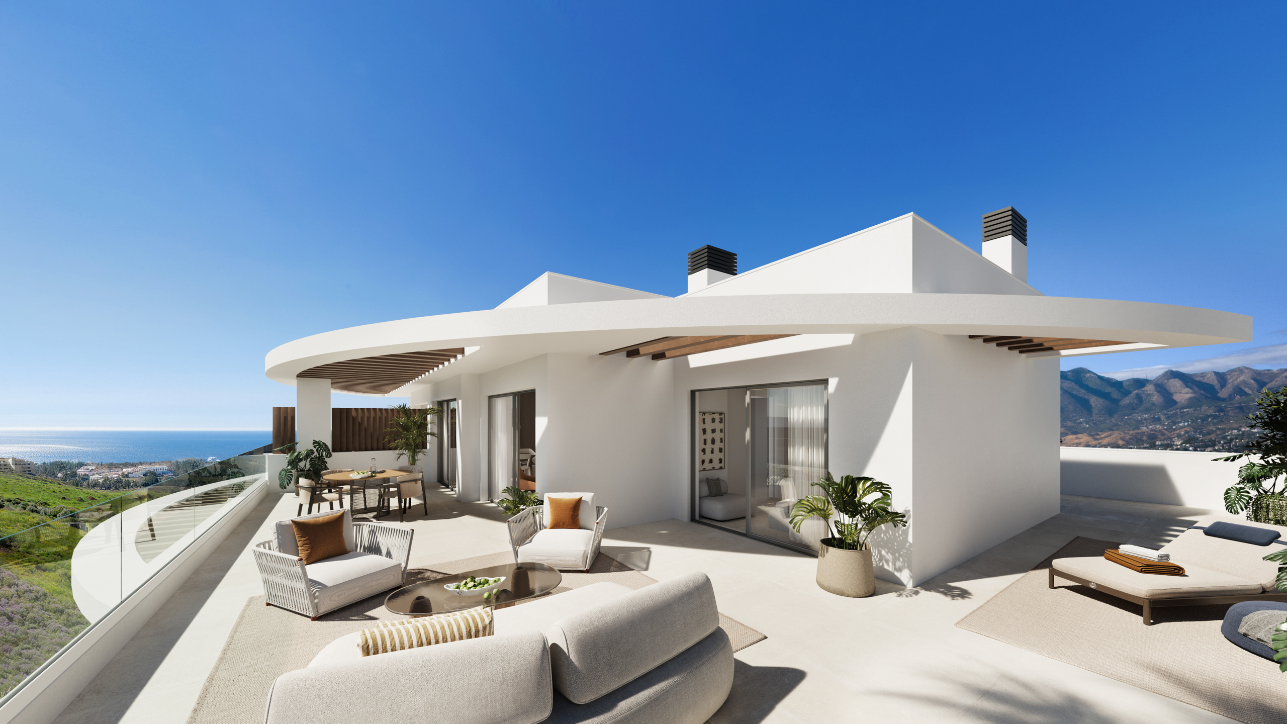 Representative penthouse terrace and sea views