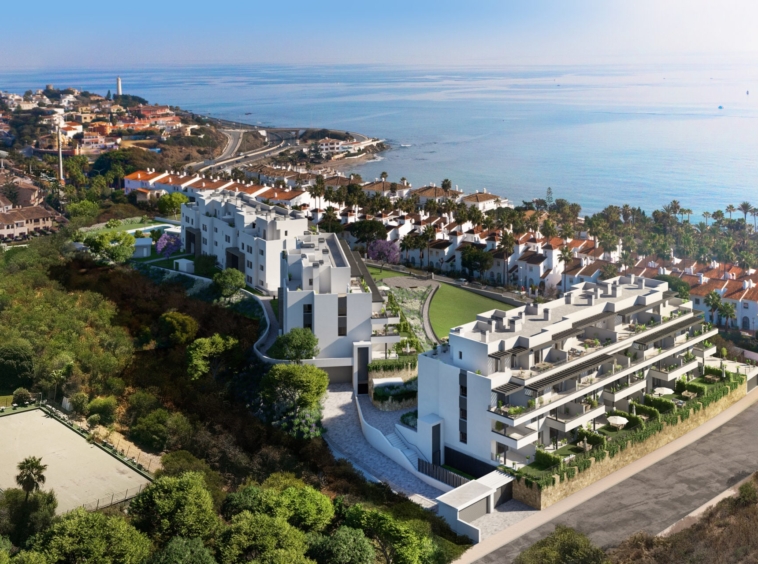 Illustrative aerial view of the coastal residential development