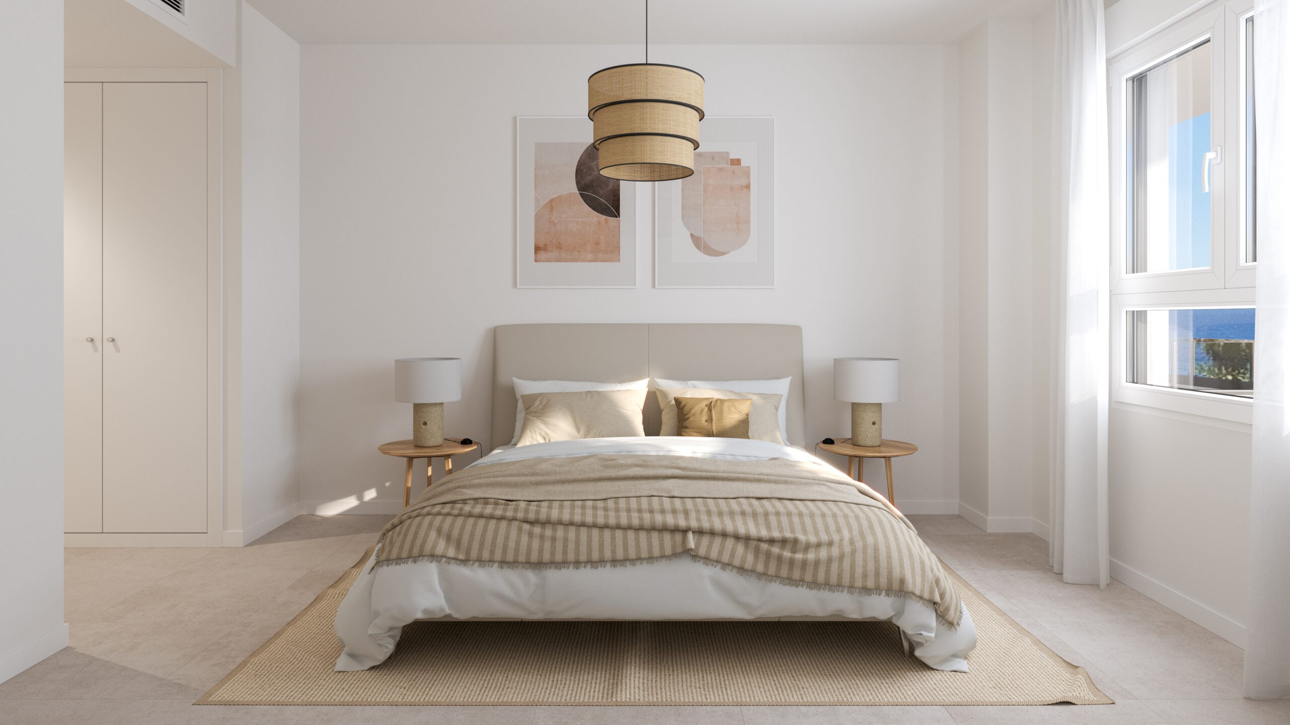 Illustration of a representative main bedroom