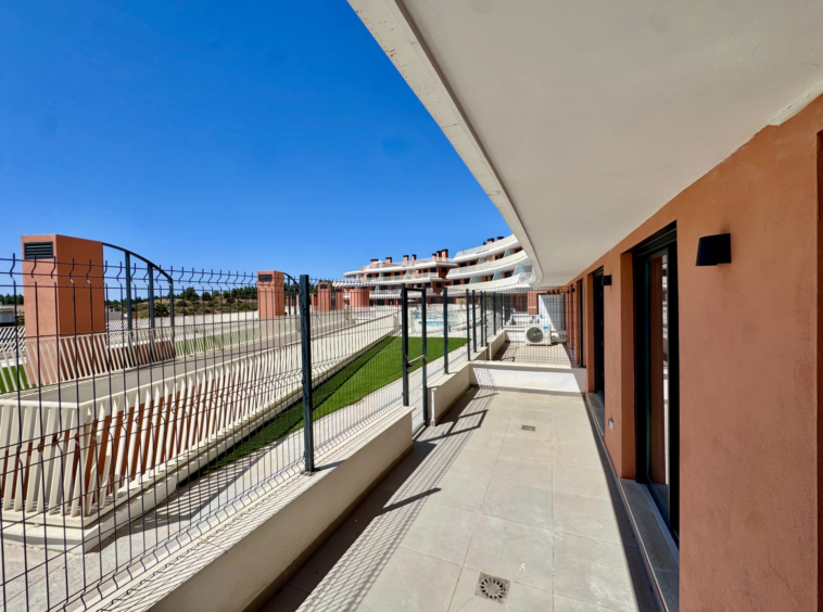 Covered terrace of a three-bedroom apartment