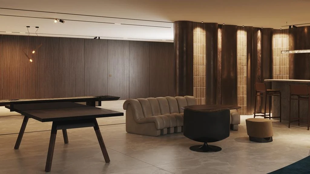 Architectural visualisation of a proposed games room