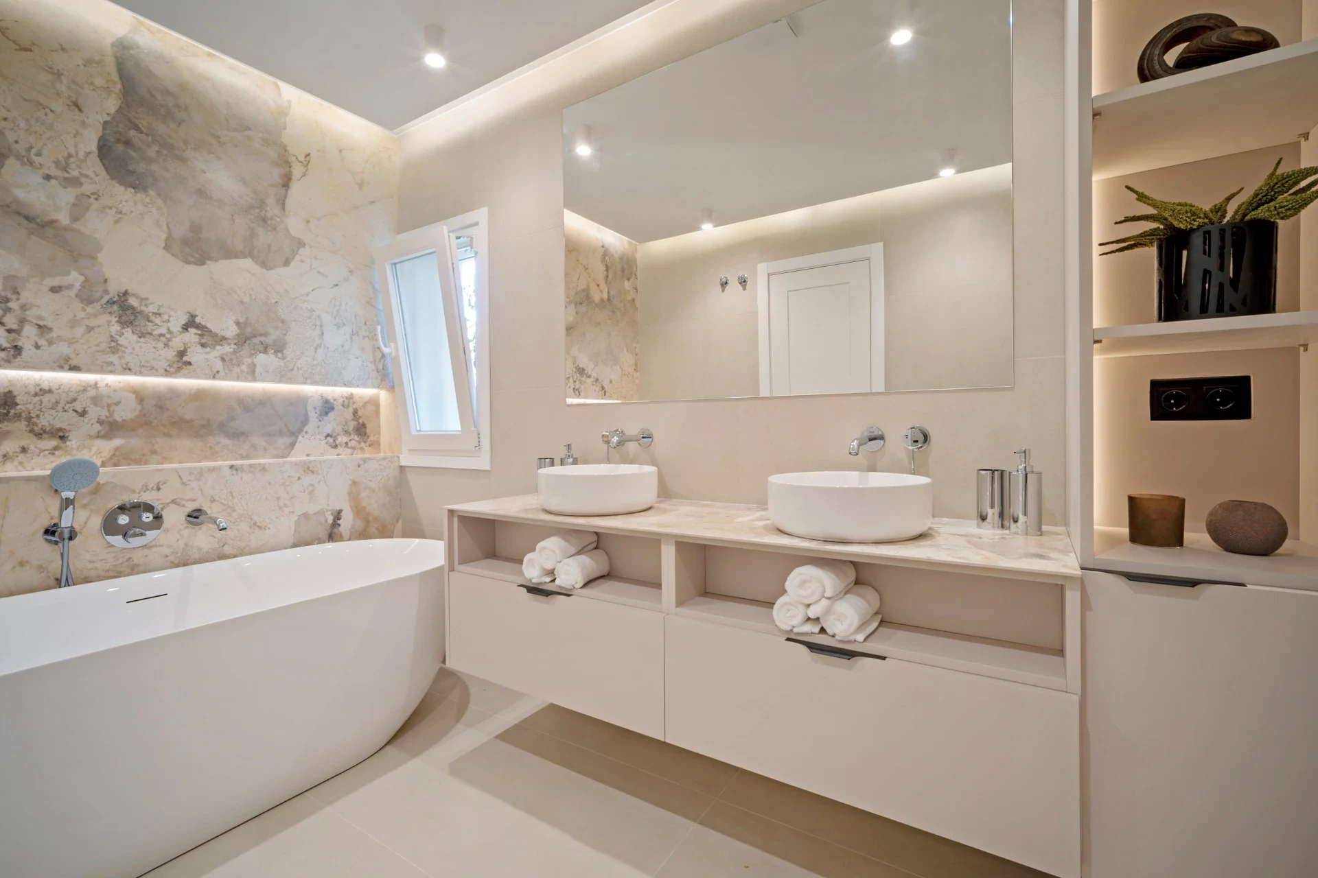 Bathroom with a freestanding bath