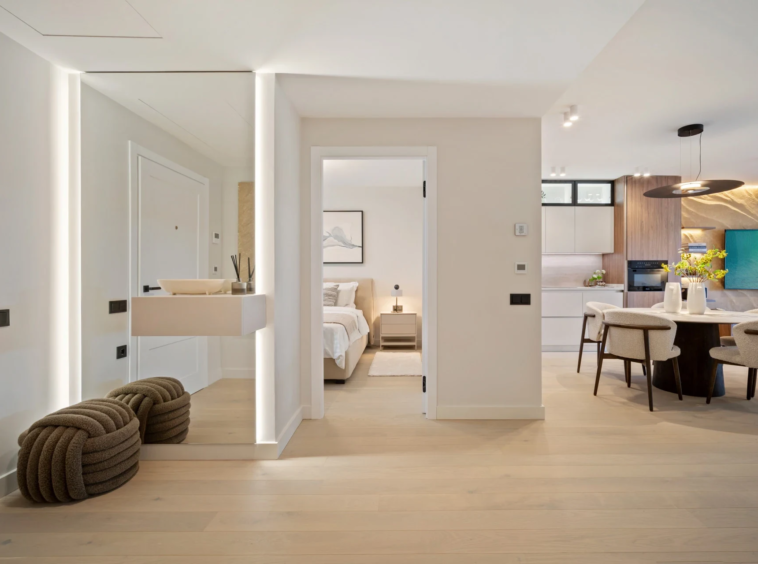 Entrance and open-plan living area
