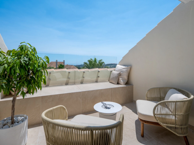Upper terrace with sea views