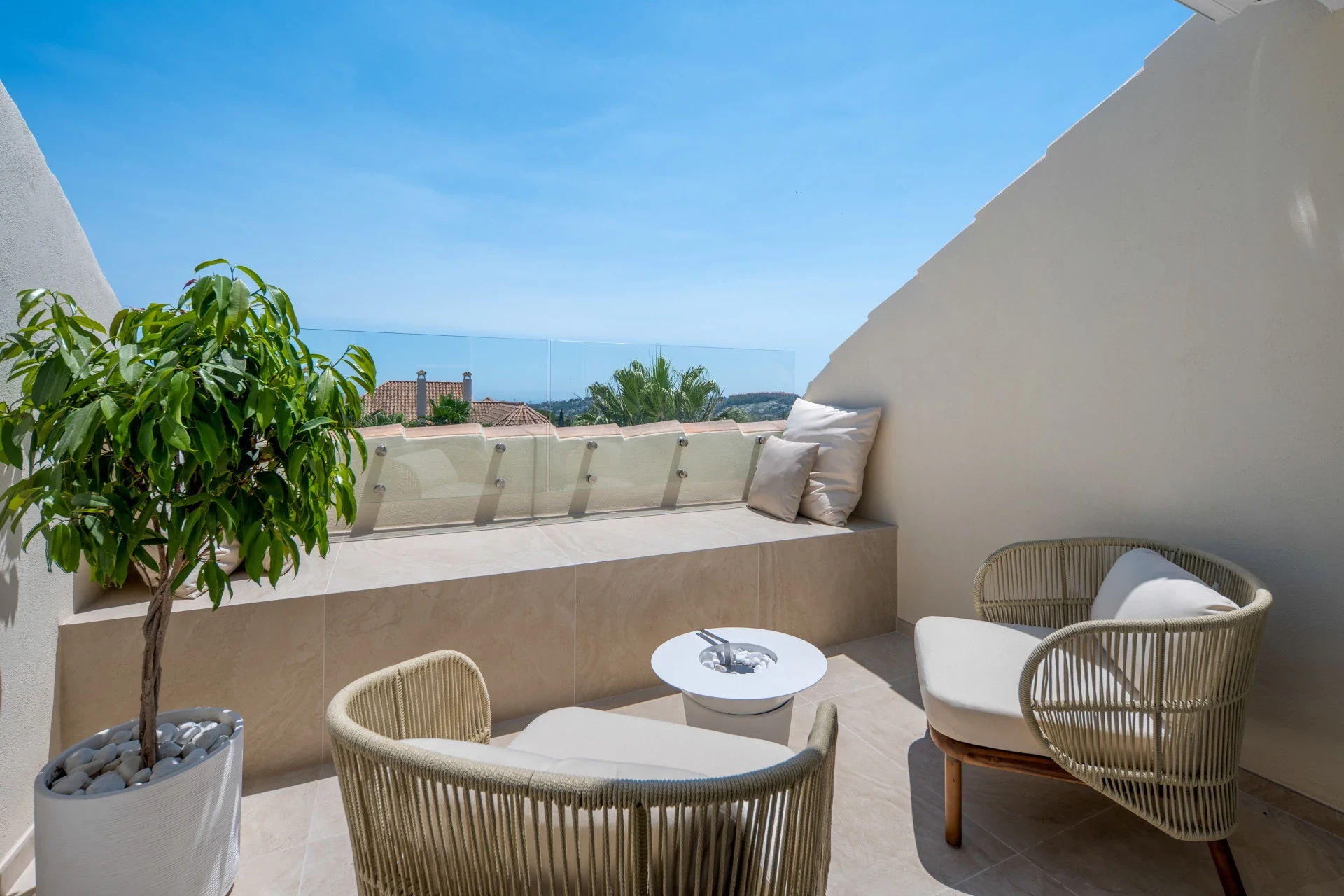 Upper terrace with sea views