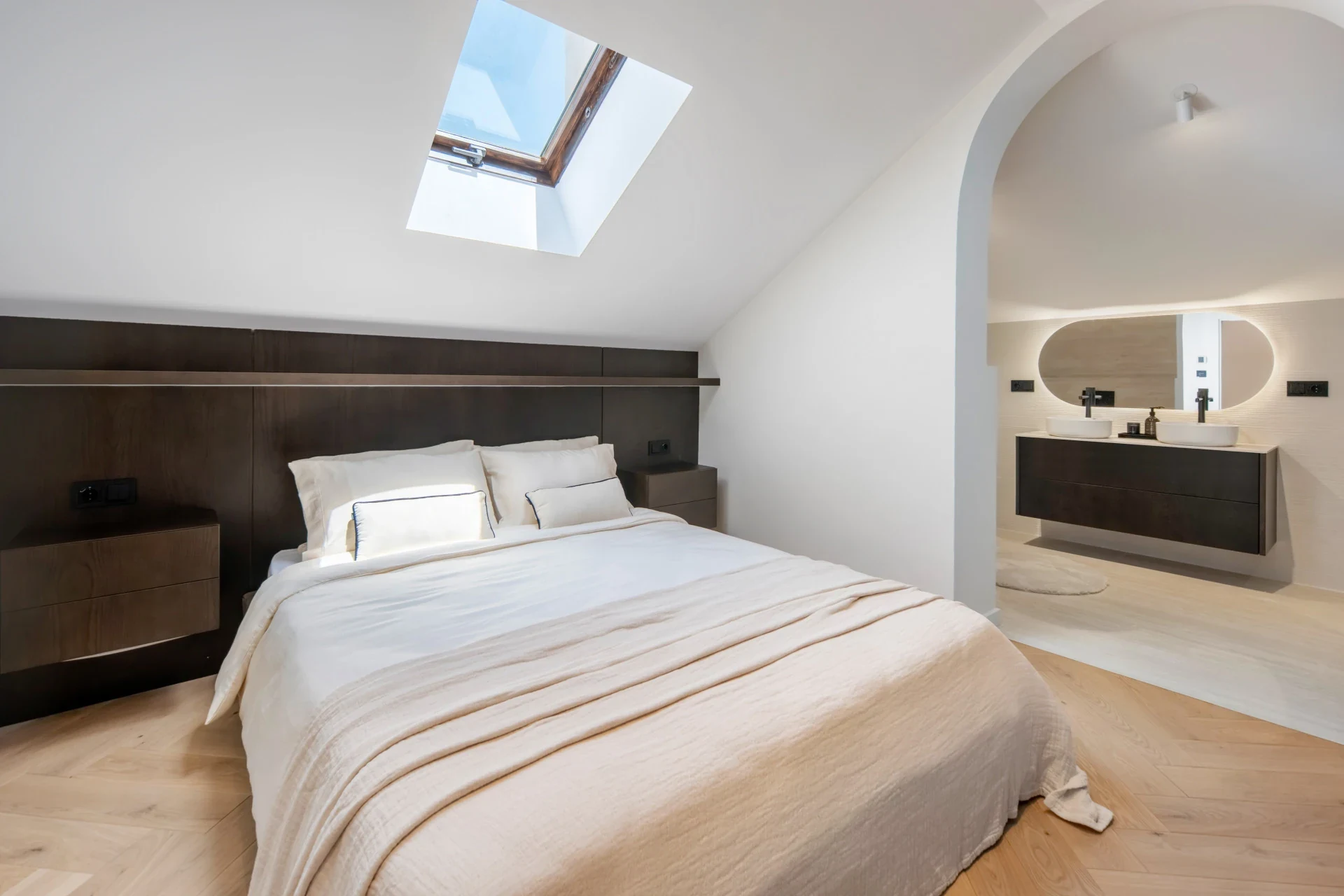 Second bedroom with a skylight