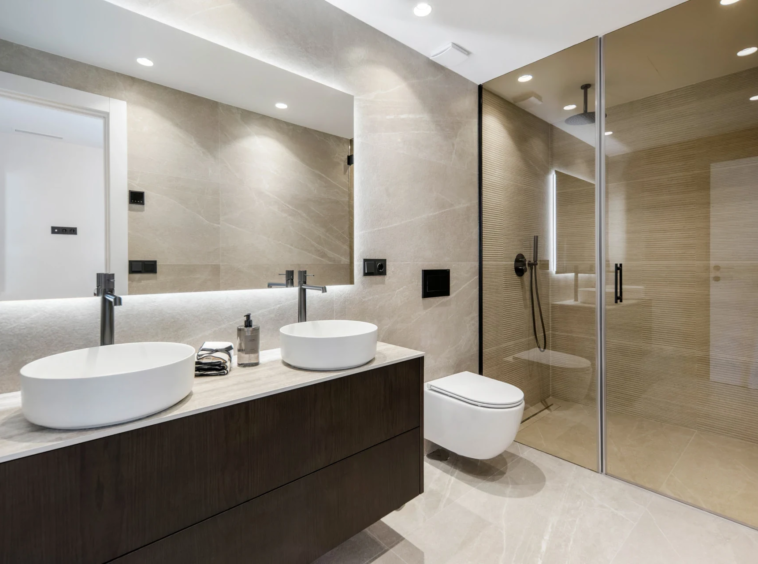 Bathroom with walk-in shower