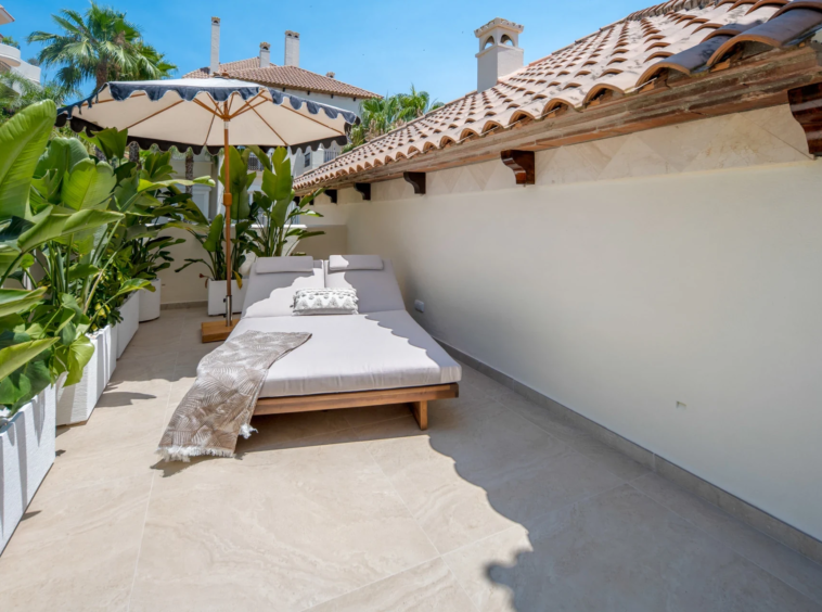Sun terrace with loungers