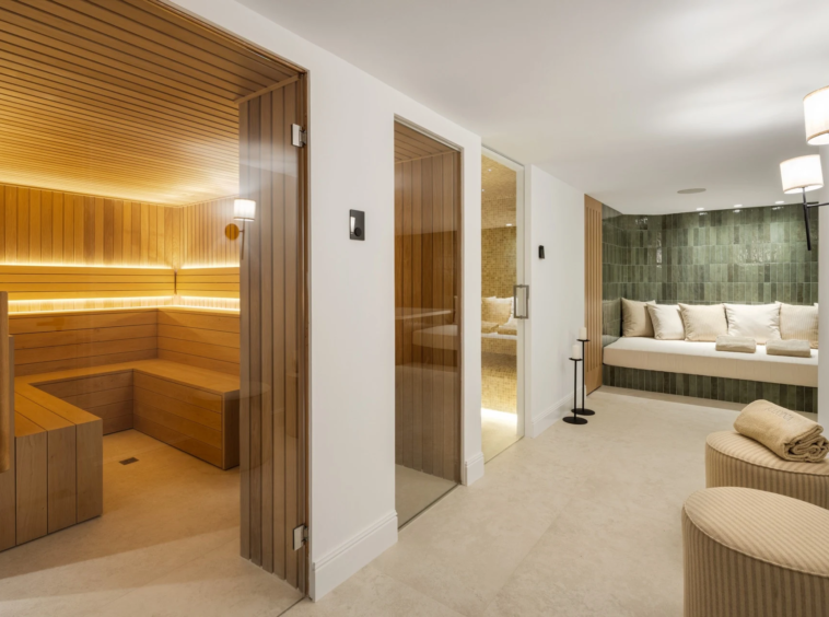 Sauna beside the private wellness lounge