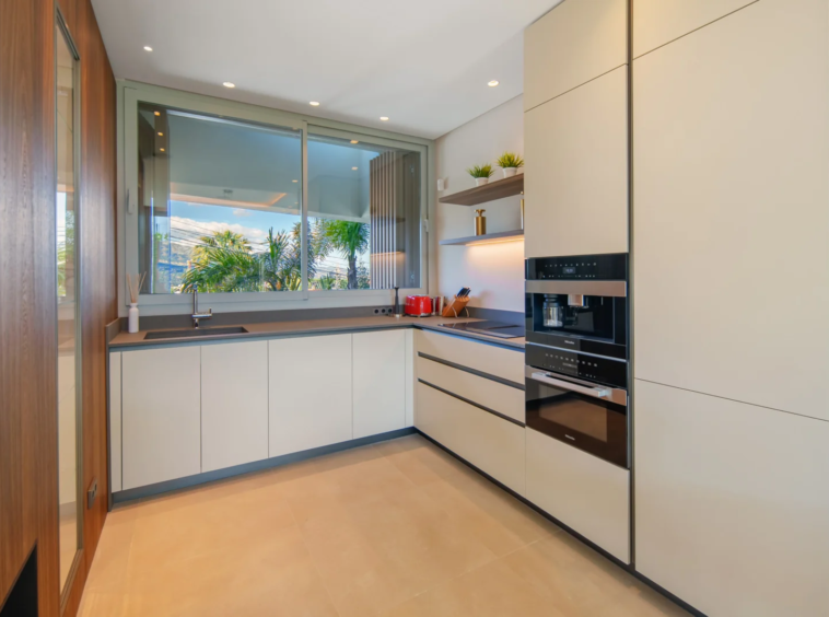 Modern kitchen with integrated appliances