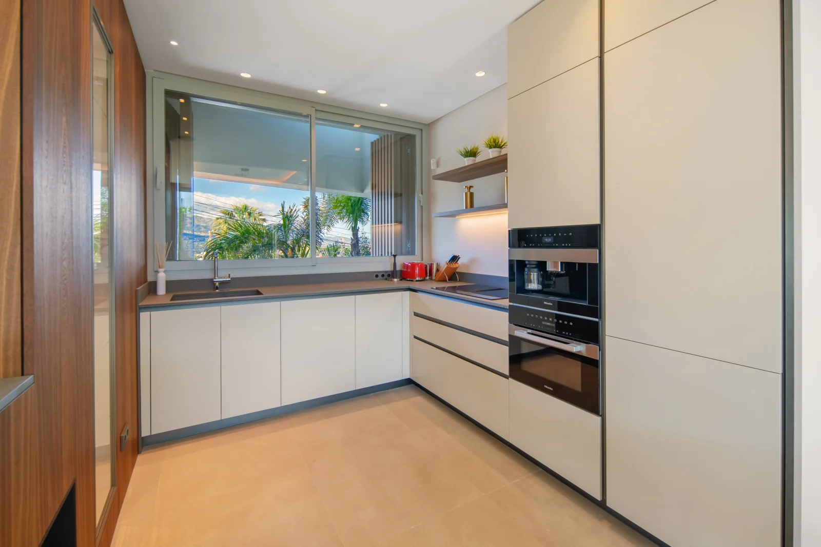 Modern kitchen with integrated appliances