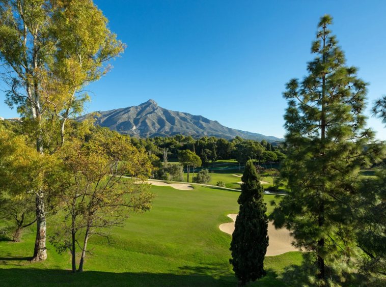 Golf course and mountain views from the villa
