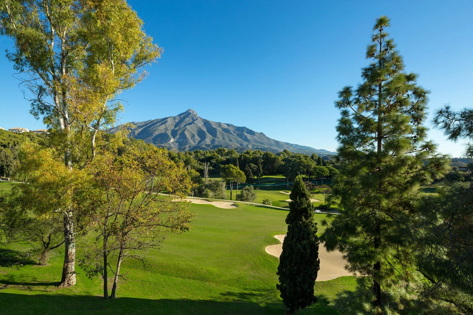 Golf course and mountain views from the villa