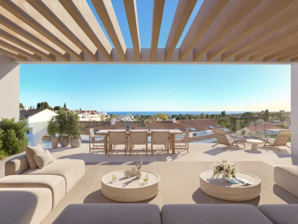 Illustrative covered penthouse terrace