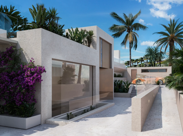 Illustrative villa garage entrance