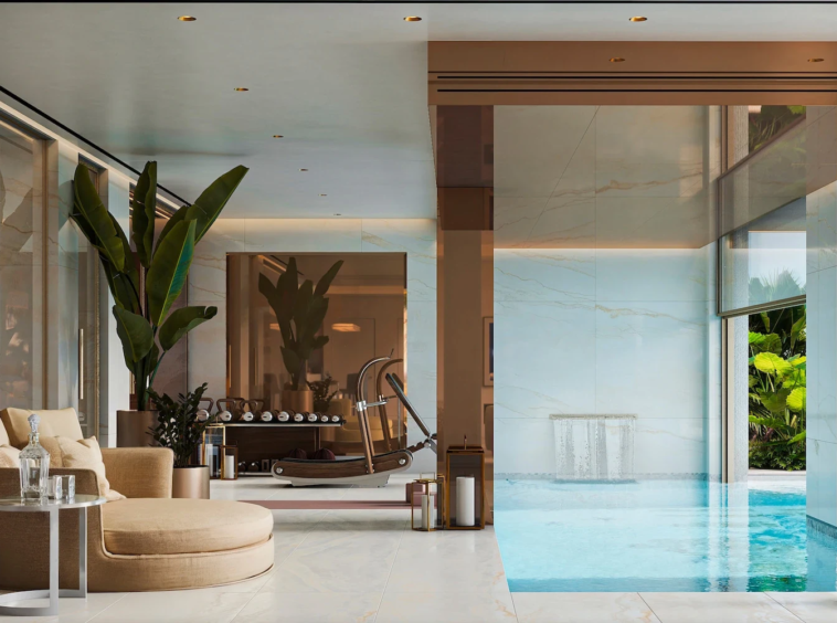 Illustrative indoor pool and wellness area