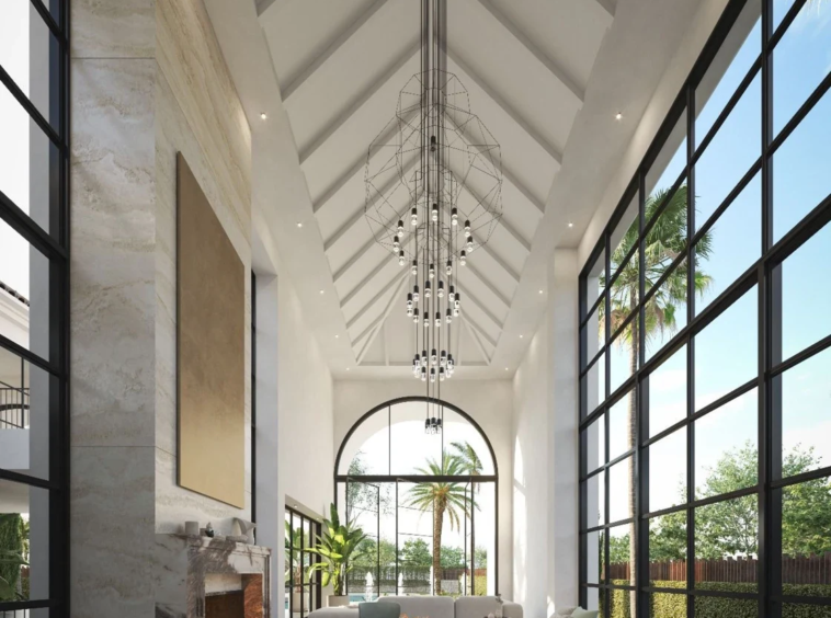 Proposed double-height living room in Nueva Andalucia – architectural visualisation