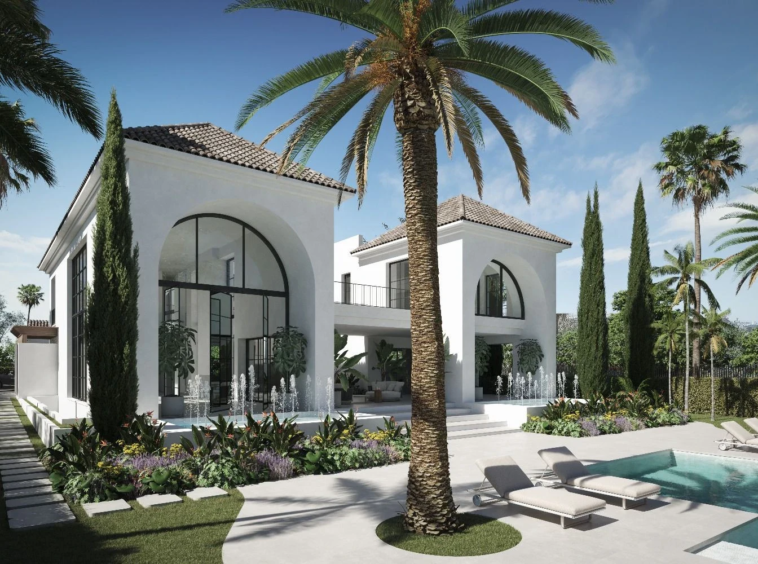 Proposed arched garden facade in Nueva Andalucia – architectural visualisation