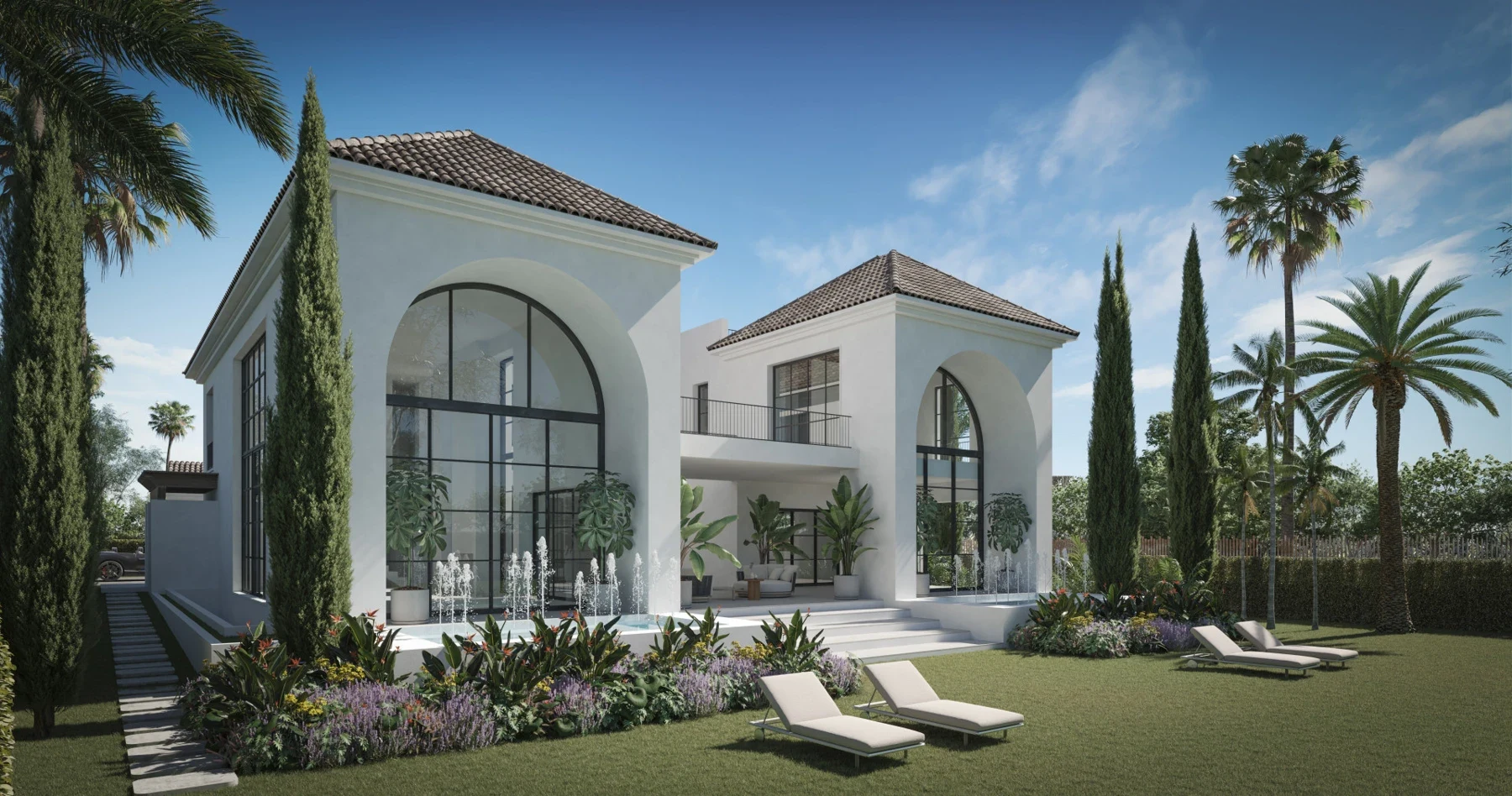Proposed garden elevation in Nueva Andalucia – architectural visualisation