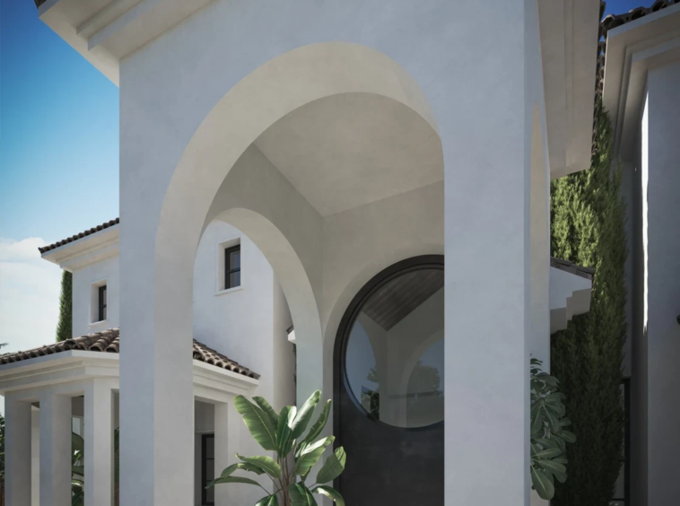 Proposed arched entrance in Nueva Andalucia – architectural visualisation