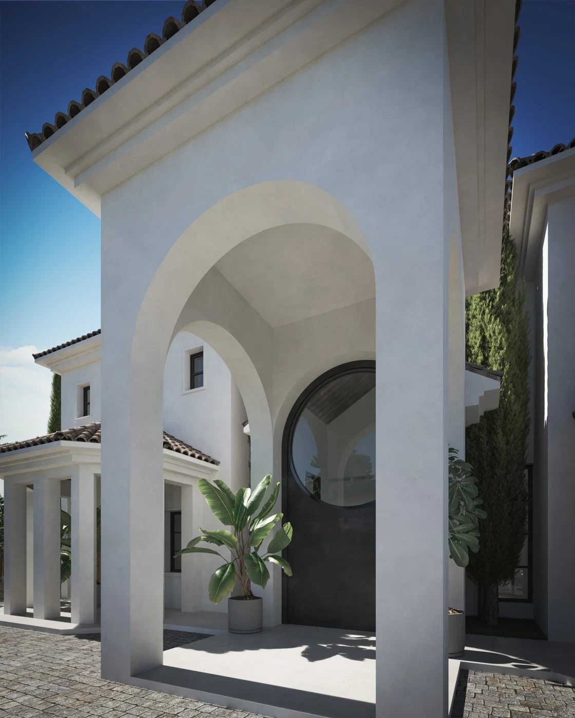 Proposed arched entrance in Nueva Andalucia – architectural visualisation