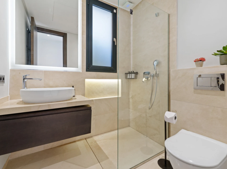 Guest bathroom with walk-in shower