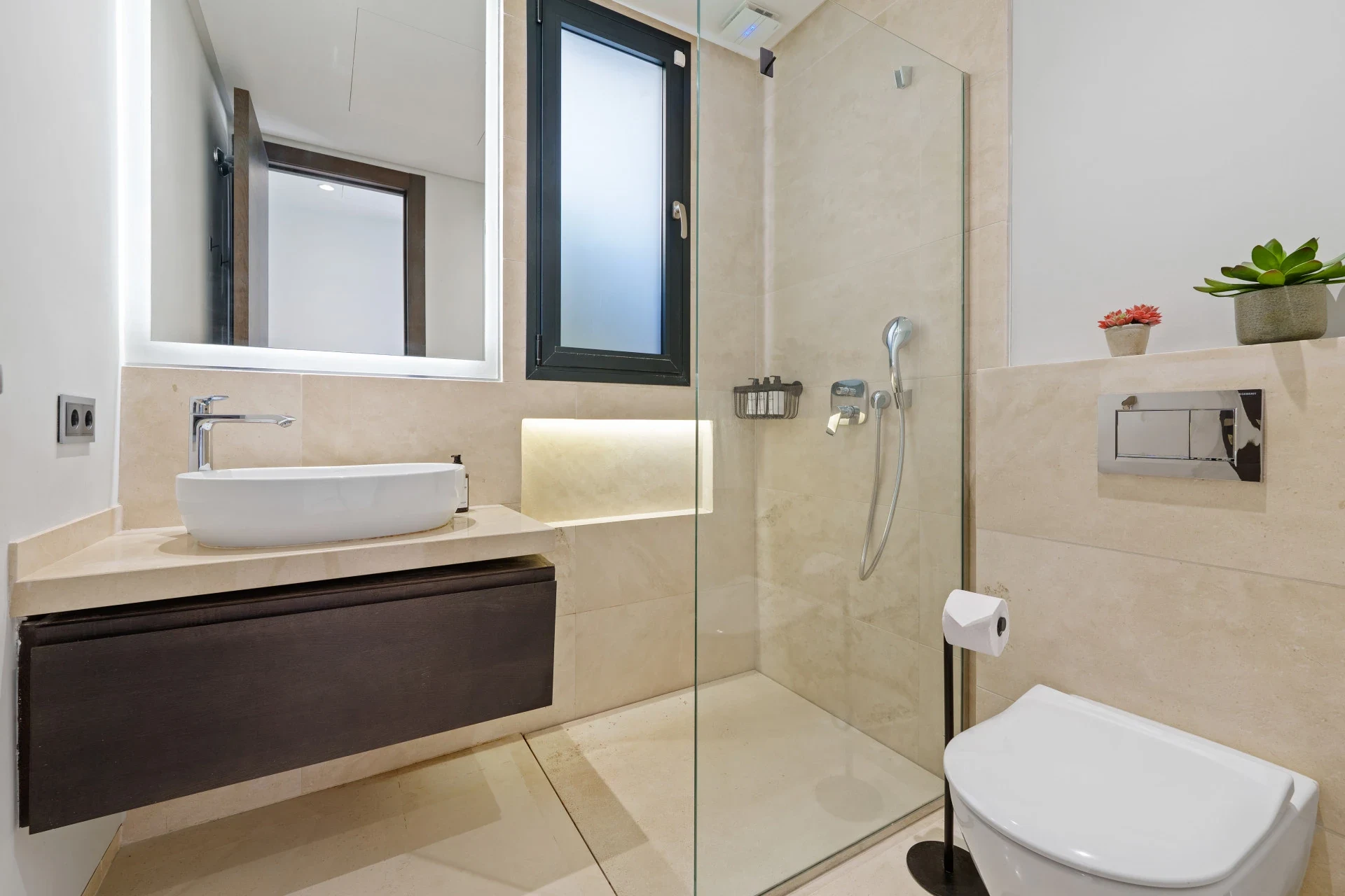Guest bathroom with walk-in shower