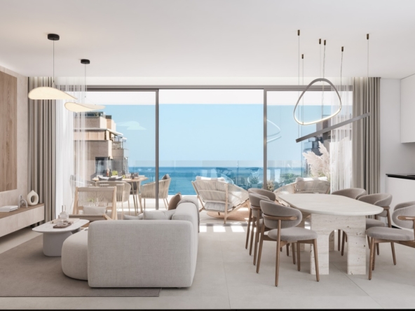 Representative apartment living and dining room in Malaga