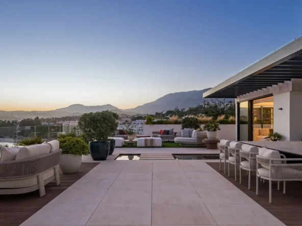 Beachfront penthouse terraces overlooking the Mediterranean