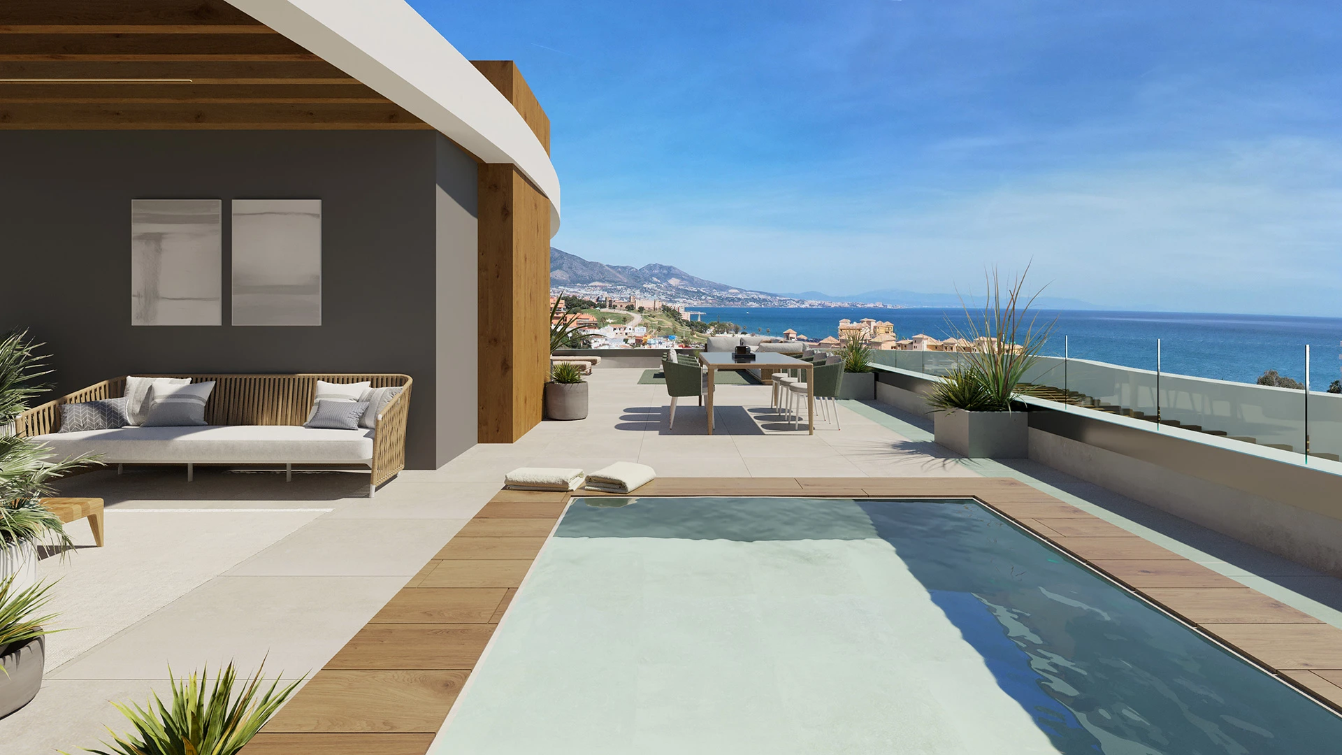 Representative rooftop terrace with a private plunge pool