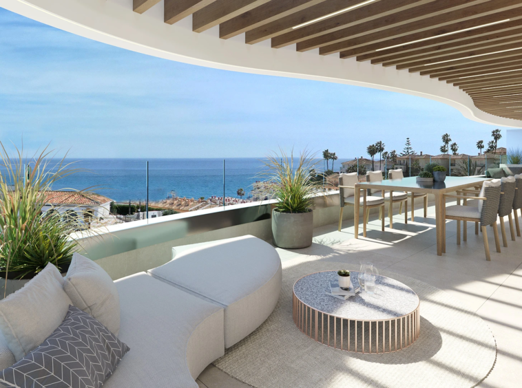 Representative covered sea-view terrace