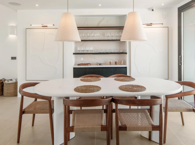 Dining area beside the fitted kitchen
