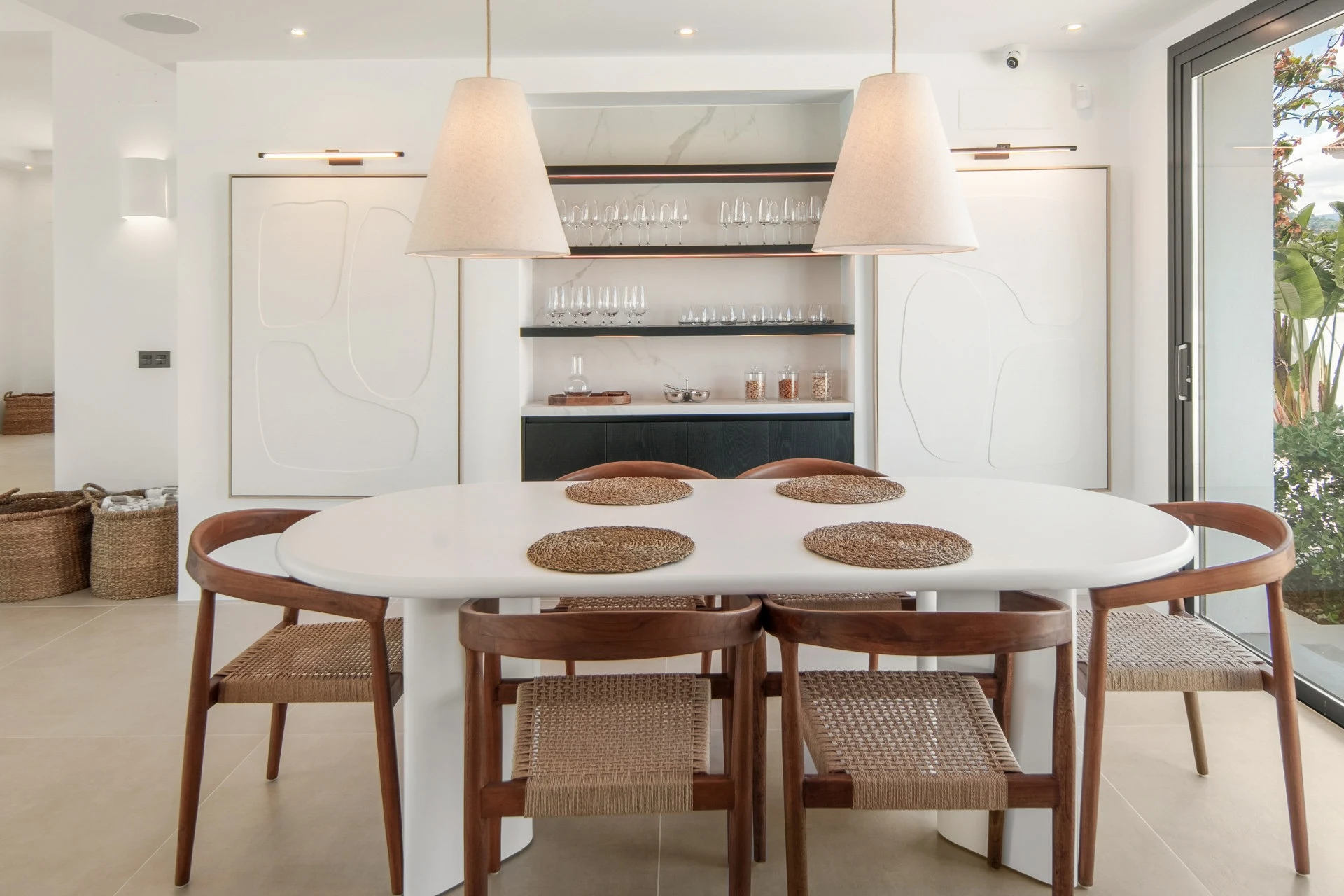 Dining area beside the fitted kitchen
