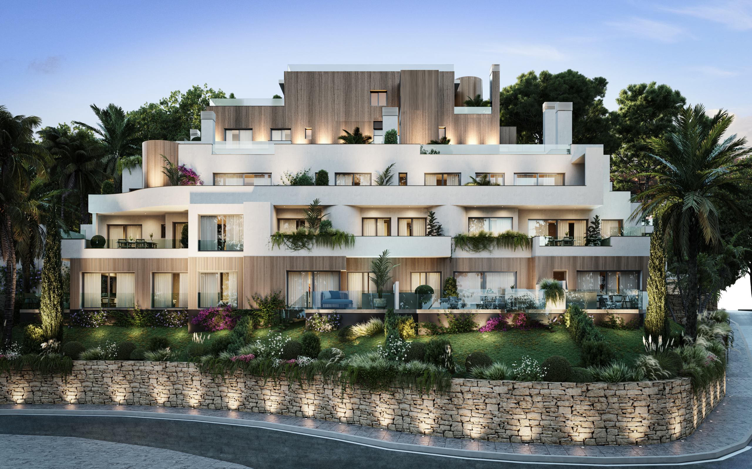 Architectural illustration of contemporary apartments in Rio Real
