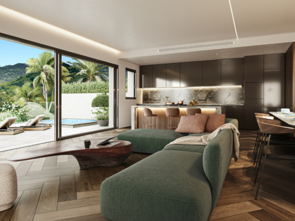 Representative living room and garden connection