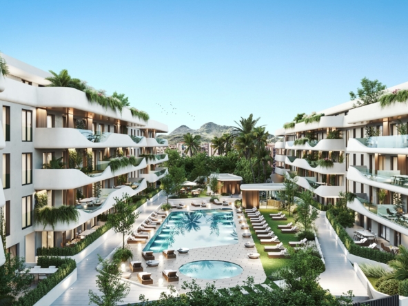 Visualisation of shared gardens and pools in San Pedro de Alcantara