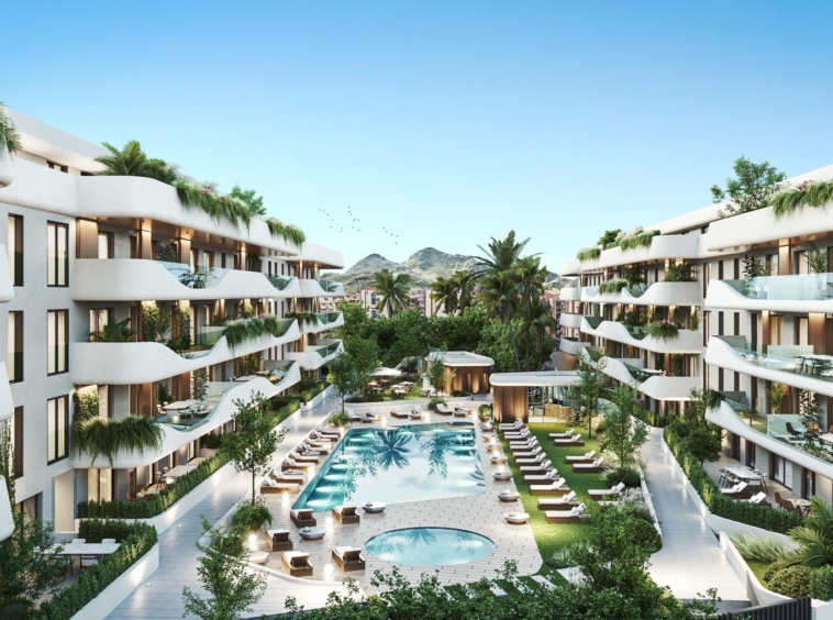 Visualisation of shared gardens and pools in San Pedro de Alcantara