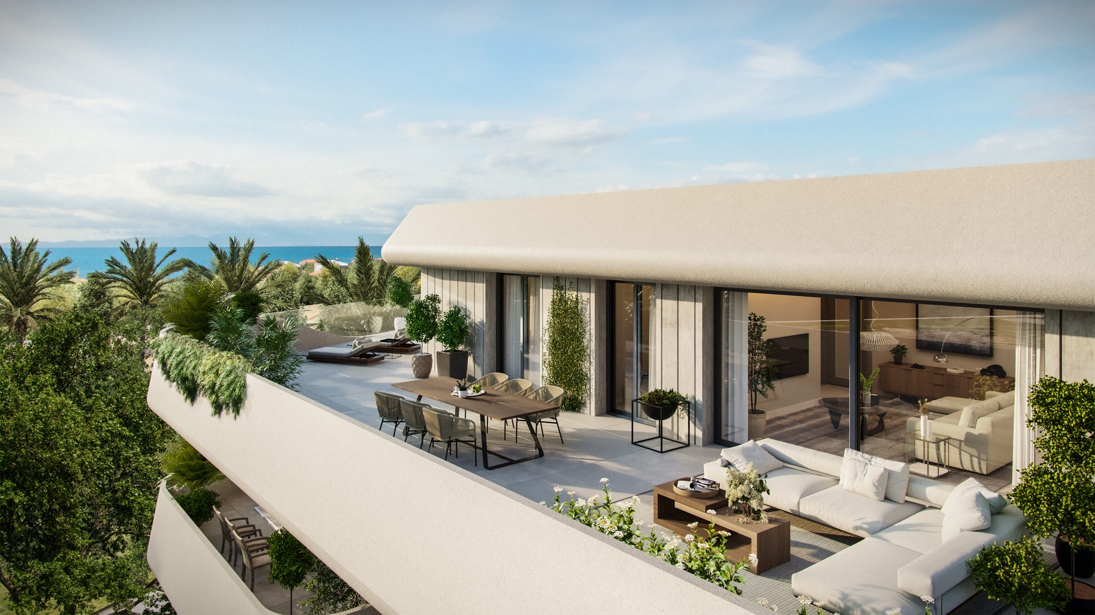 Representative penthouse terrace visualisation in San Pedro de Alcantara