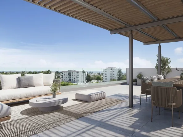 Illustrative pergola terrace at a San Pedro de Alcantara residence