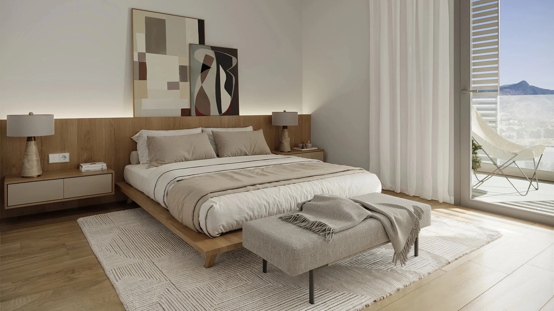 Illustrative main bedroom in San Pedro de Alcantara