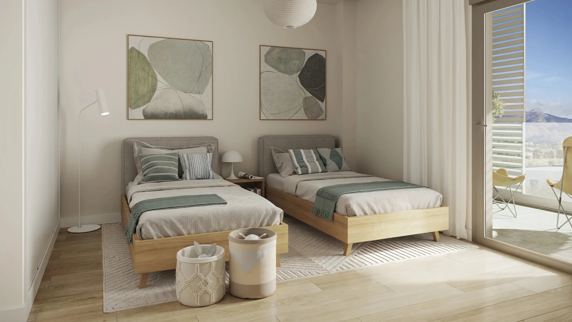 Illustrative twin bedroom in San Pedro de Alcantara