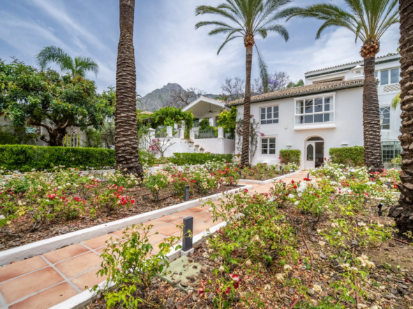 Garden approach to a six-bedroom villa in Sierra Blanca