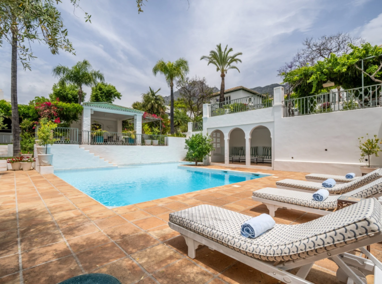 Private outdoor swimming pool and sun terrace