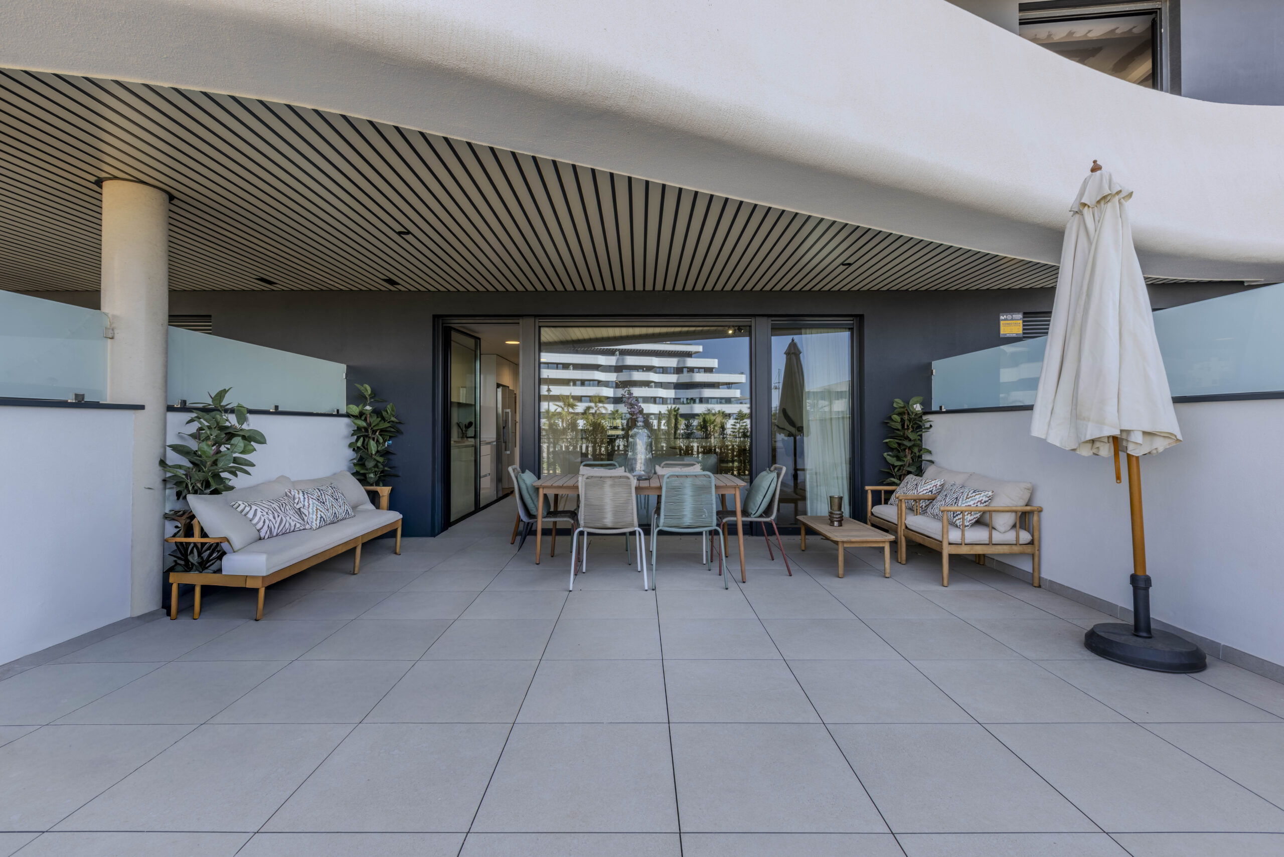 Covered terrace in a representative ground-floor home