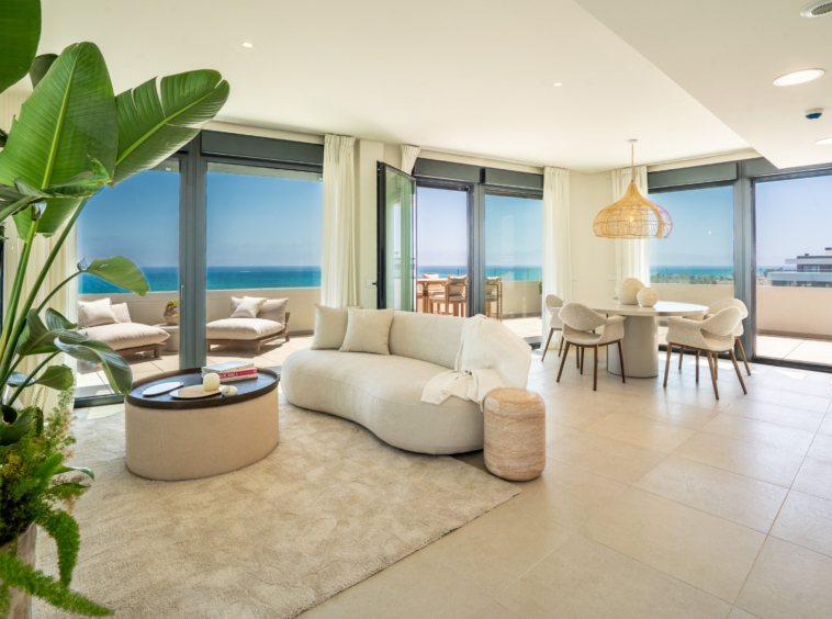 Representative sea-view living and dining room