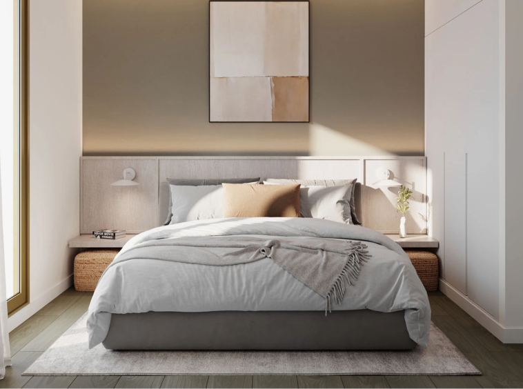 Illustrative light bedroom