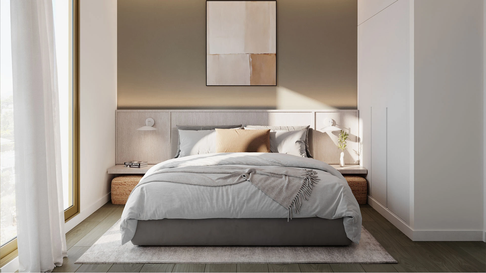 Illustrative light bedroom