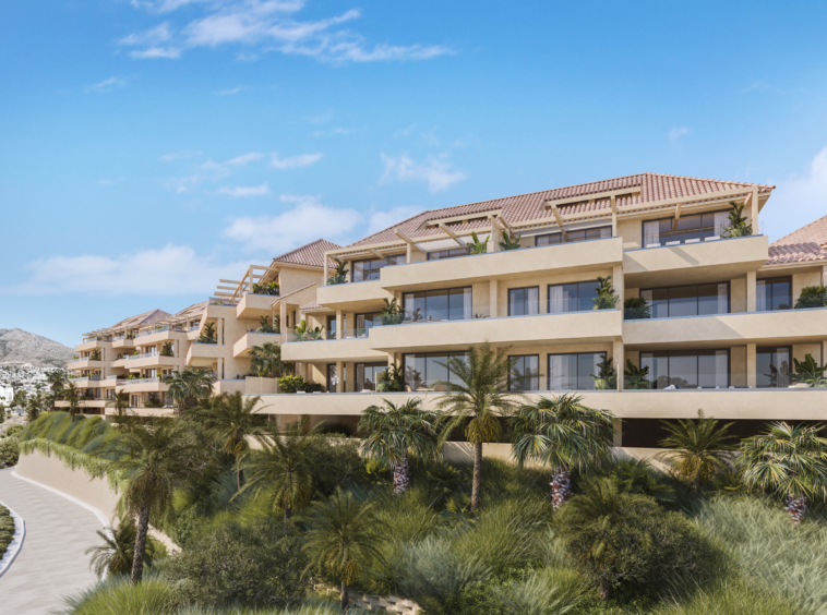 Architectural illustration of apartments beside Torrequebrada golf course
